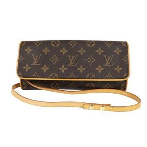 Louis Vuitton Pochette Twin GM Monogram Shoulder Bag Brown